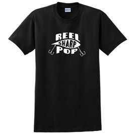 Fathers Day Shirt for Pop Reel Sharp Pop Fishing Hook T-Shirt 2XL Black