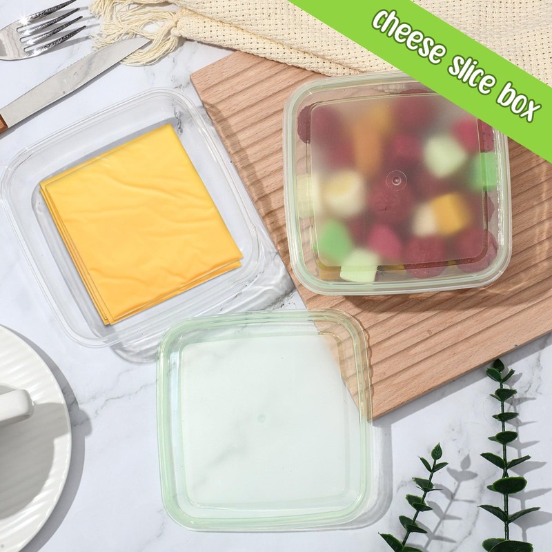 Uiifan 3 Pcs Sliced Cheese Container for Fridge Cheese Slice