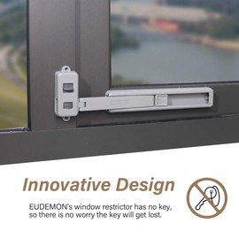 EUDEMON Child Proof Window Lock, Children Protection Window Restrictor, Child Safety Window Stopper, Falling Prevention Locks Limiter, Easy to Install, no Tools Need or Drill (Grey)