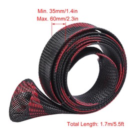 TopHomer 2 Packs Rod Sock Fishing Extendable Rod Sleeve Rod Cover Braided Mesh with Binding Tip for Casting Sea Fishing River Fishing and Boat Fishing (1.7m)