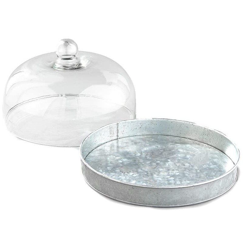 Glass Domed Serving Plate for Confectionery and Baked Goods -