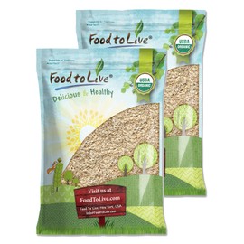 Food to Live Organic Quick Cooking Rolled Oats – Non-GMO, 1-Minute Oatmeal, 100% Whole Grain, Thin Flakes, Uncooked, Vegan, Bulk. Rich in Protein, Fiber. Great for Breakfast Cereal, Granola, Baking