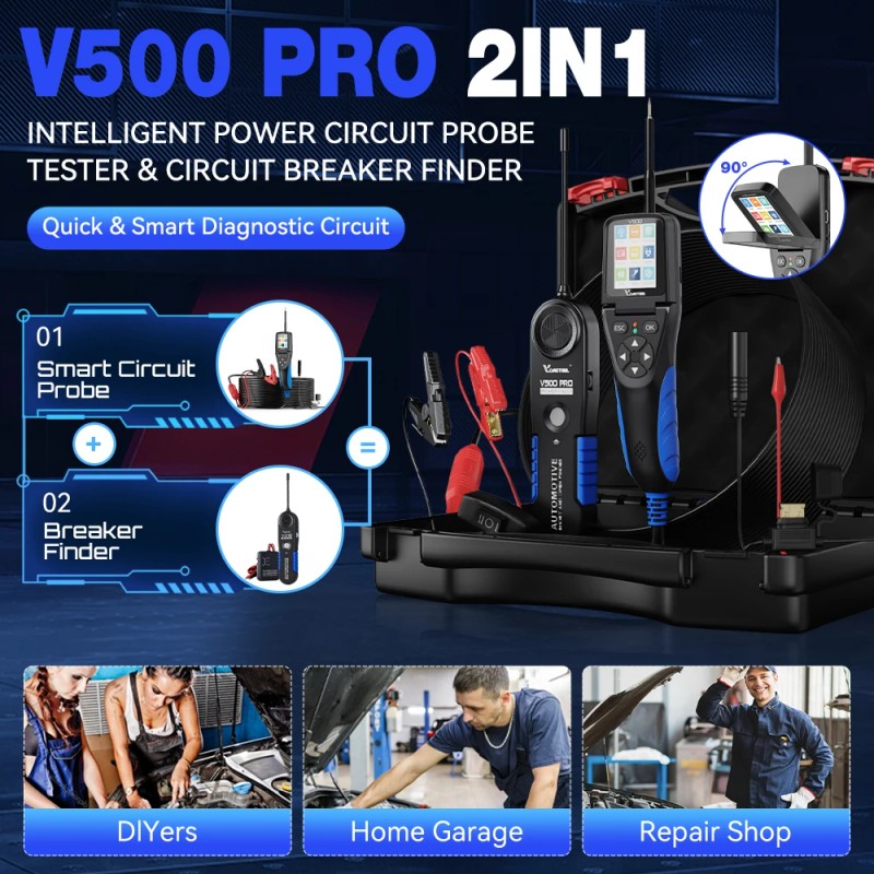 12V 24V Car Circuit Tester, VDIAGTOOL V500Pro Automotive Open Wire