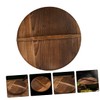 LABRIMP High-class Carbonized Wok Pot Cover Kitchen Wok Lid Wood