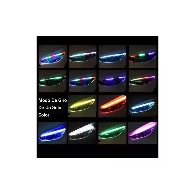 PUNKZZ Tira Luz Drl Direccional Secuencial Fluyendo Rgb Auto 60cm