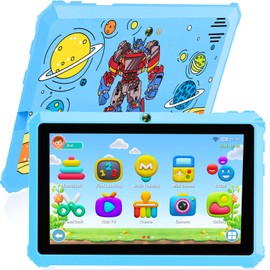 YINOCHE Kids Tablet 7" Android Tablet for Kids 3-7 32GB Tablets for Toddlers with Case WiFi Parental Control Dual Camera GMS Certified Toddler Learning Tablets for Children (Blue)