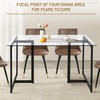 FurnitureR Glass Dining Table 55.1 Inch, Modern Elegant Rectangular Multipurpose