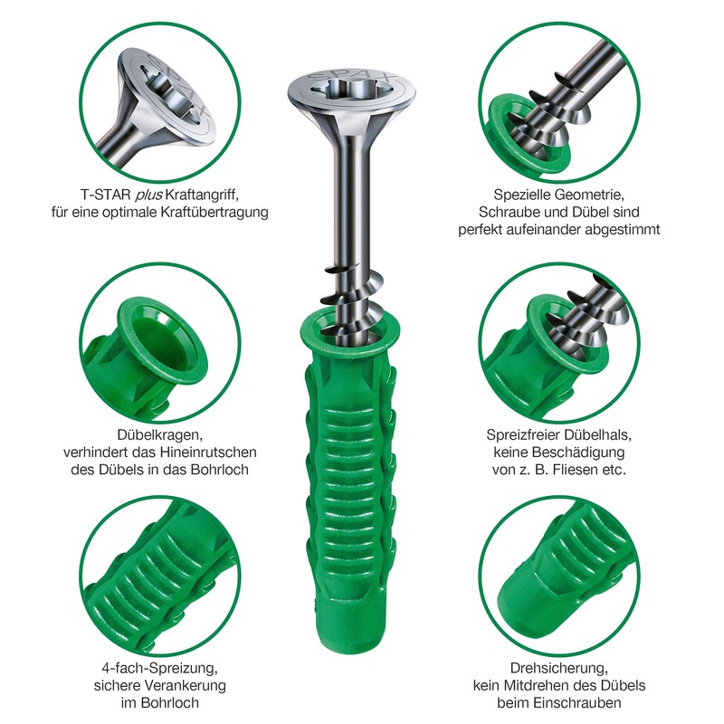 SPAX Assortment small, screw set with 4 dimensions + dowels,