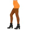 Sugar Sunday Opaque Striped Tights for Women Stripe Pantyhose Black
