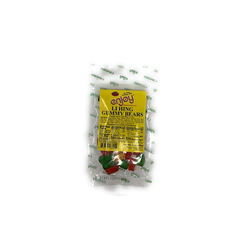 Enjoy Snacks Li Hing Gummy Bears 3oz Bag