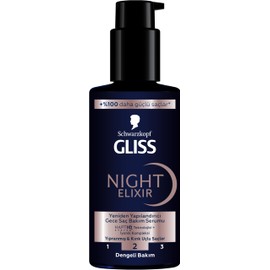 Schwarzkopf Gliss Night Elixir Overnight, Hair Serum, Damaged Split Hair, Medium Care, 100 ml