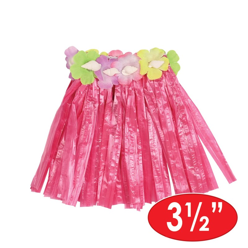 Beistle 50044 4-Pack Drink Hula Skirts, 3-1/2-Inch