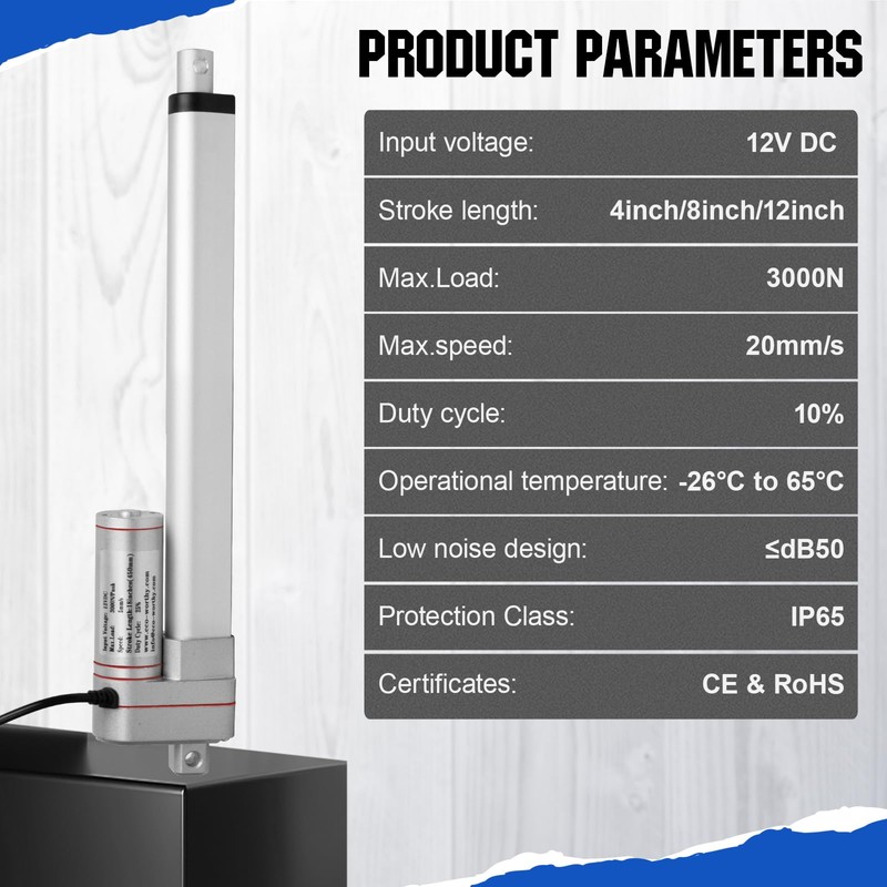 ECO-WORTHY Linear Actuator Heavy Duty 3000N/660lbs with Mounting Brackets Multi-Function