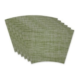 DII PVC Tabletop Collection Placemat Set, Wedge, 13x20, Fig Green, 6 Piece