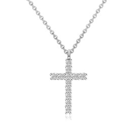 RMMD Women's Cross Chain Necklace with Paved Zirconia Cross for Women Girls Women's Jewellery Gifts, Stainless Steel