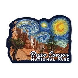 Die Cut Sticker Bryce Canyon National Park, Starry Night National Park Series, Vinyl Sticker, (Waterproof Decal for Cars, Water Bottles, Laptops, Coolers), Large