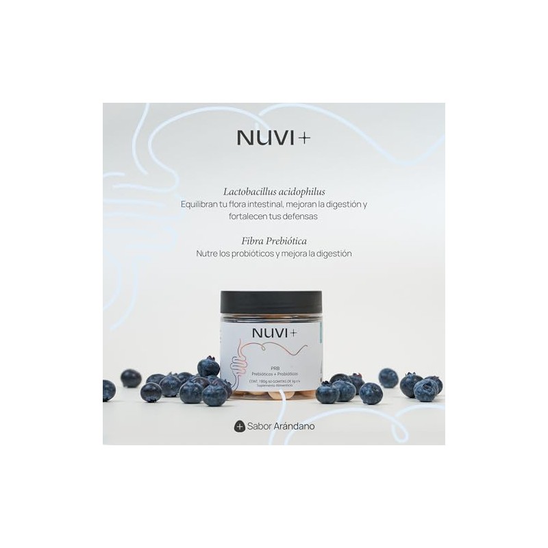 NUVI+ Gomitas de Prebióticos + Probióticos | Suplemento alimenticio 100%