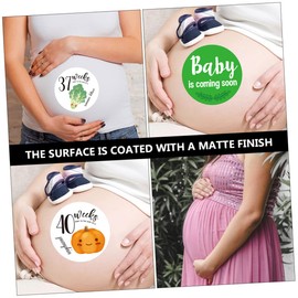 ORFOFE 28pcs Maternity Belly Stickers Easy to Remove Pregnancy Decals Unique Photography Props for Expectant Mothers Chic Milestone Growth Markers for Bump Memories