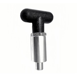 T knob Spring Loaded Pop Pin Spring Loaded Zinc Plated Steel Plunger POP Pull Pin Tire Carrier Pin , Black Plastic T-Handle Knob Round Nut W/Grub Screw Lock. (T-Handle, 3/8" Diameter)
