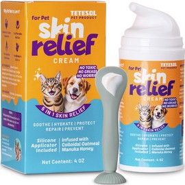 Tetesol Dog Skin Soother - Dry Itchy Skin Relief & Hot Spots Soothing Cream for Dogs&Cats - Healing Ointment with Colloidal Oatmeal&Manuka Honey - Canine Conditioner Moisturizer with Applicator- 100g