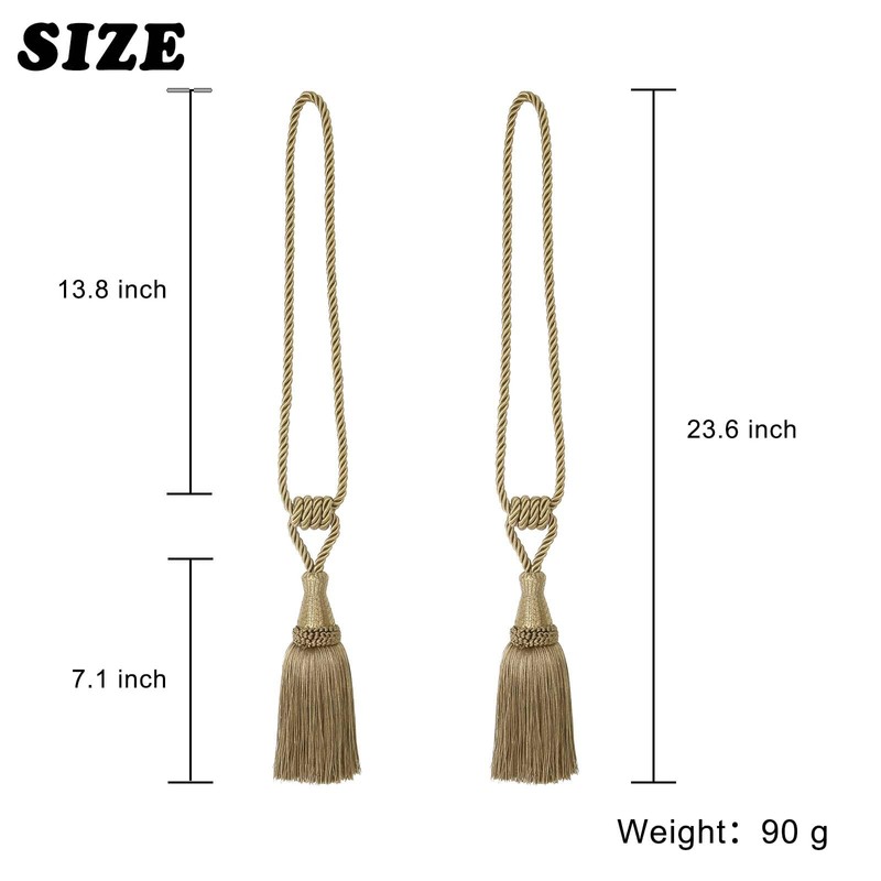 BEL AVENIR Curtain Tiebacks Handmade Holdbacks for Curtains Drape Decorative