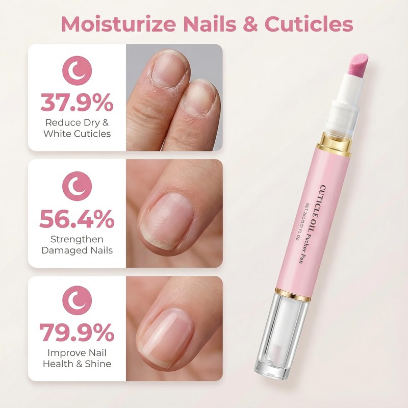 Ceramic Cuticle Pusher & Nail Oil Pen, 2-in-1 Nail Care