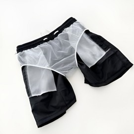 (BBT4) Unisex Beachwear Swim Trunks Board Shorts for Summer Water Play (3/4 Length) G Summer Pants Black XL