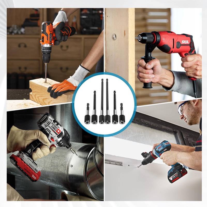 Magnetic Bit Holder 6-Piece 1/4 Inch 150 mm / 100