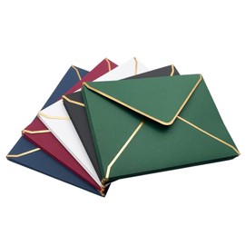 50 Pack 5x7 inch Envelopes, Luxury Invitation Envelopes 18.5 x13.5 cm V-Flap Envelopes Quick Seal with Gold Border for 5x7 Cards, Invitations, Weddings, Photos, Graduation