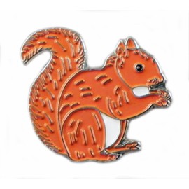 GBJUK Red Squirrel Enamel Pin Lapel Badge with Butterfly Clasp Back