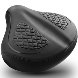 Oversizd Bike Seat, Wide Bicycle Seats for Comfort Men Wowen, Extra Large Comfortable Saddle Fits for Peloton, Exercise, Spin, Stationary, Electric Bikes