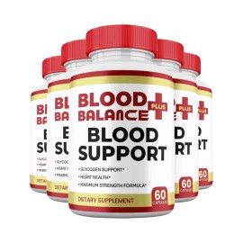 BloodBalance 5-Pack Blood Balance Plus Capsules, BloodBalance Plus for Blood Support-300 Caps