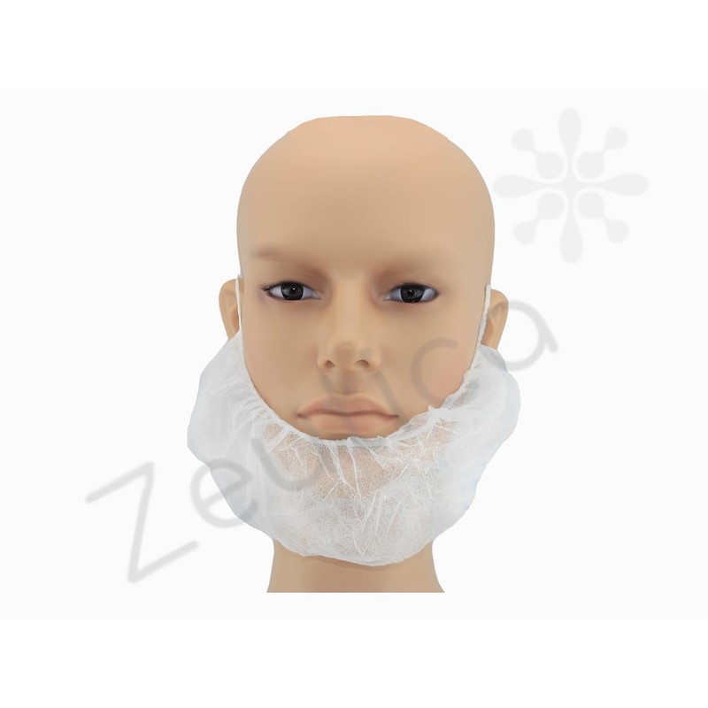 ZEUTICA 100 Pzas Cubrebarba de polipropileno Blanco Cubre barbas desechable