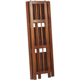 HomeStock 3-Shelf Stackable Folding Office Wood Furniture Bookcase, Contemporary Home and Office Furniture, Sturdy Wooden Shelving Storage Mahogany/14 inch