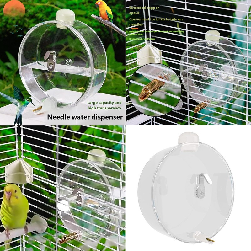 RSHuiOUXX 250ml Automatic Bird Water Dispenser with Touch Needle Mechanism