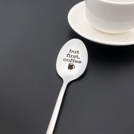 Coffee Lover Gifts for Women Men But First Coffee Spoon for Friends Famiy Coffee Themed Gifts Valentines Day Mothers Fathers Day Christmas Birthday Gifts for Coffee Lover