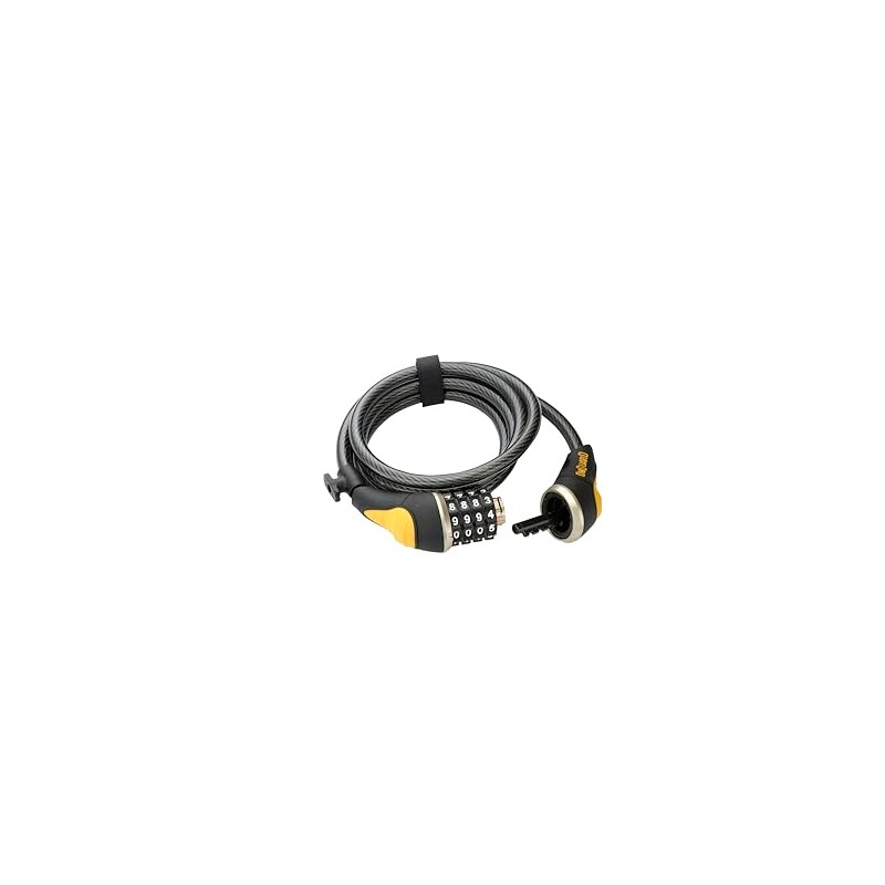OnGuard Doberman Combo 6' Coil Cable Lock – 185cm ×