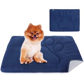 Dog Crate Pad(18"x 24"), Great Mat with Anti-Slip Bottom for Pet Sleeping, Breathable Dog Crate Bed Kennel Pad,Dark Colored to Hide Stains, Washable, Navy