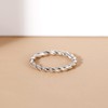 EAMTI 925 Sterling Silver Ring 2mm Stacking Twist Rope Ring