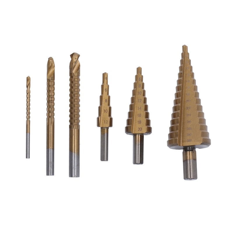 Step Drill Bit Set Universal Triangle Shank HSS High Hardness