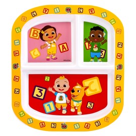 Zawadi Global Cocomelon 3 Section Reusable Childrens Kids Toddlers Divided Breakfast Lunch Dinner Plate