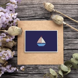 48 Pack All Occasion Assorted Blank Note Cards Greeting Card Bulk Box Set - Nautical Sea with Envelopes Included 4 X 6 Inches