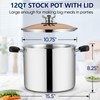 TeamFar Stock Pot with Lid, 12QT Stainless Steel Tri-ply Cooking