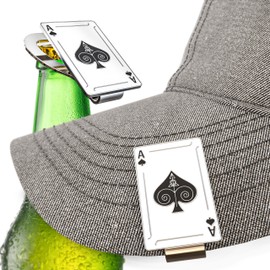 Ace of Spades Hat Clip Bottle Opener - Decorative Design for Gamblers & Poker Players