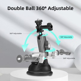 AuyKoo Suction Cup Mount for GoPro 13/12/11/10/9/8/7/6/5 and Action Cameras, Sucker Mount Folding Storage Holder Bracket for Car, Boats, Yacht, Motorcycle suction mount