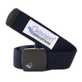 Gevard Black Buckle Belt, Center Line, Made in Japan, GI Stretch Belt, Men's, Women's, Stretchable, Fashion, Canvas, Cloth Belt, Solid Color, navy (solid)