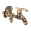 Water Tap 2 Handles 1 Hole Oil Rub Antique Dragon