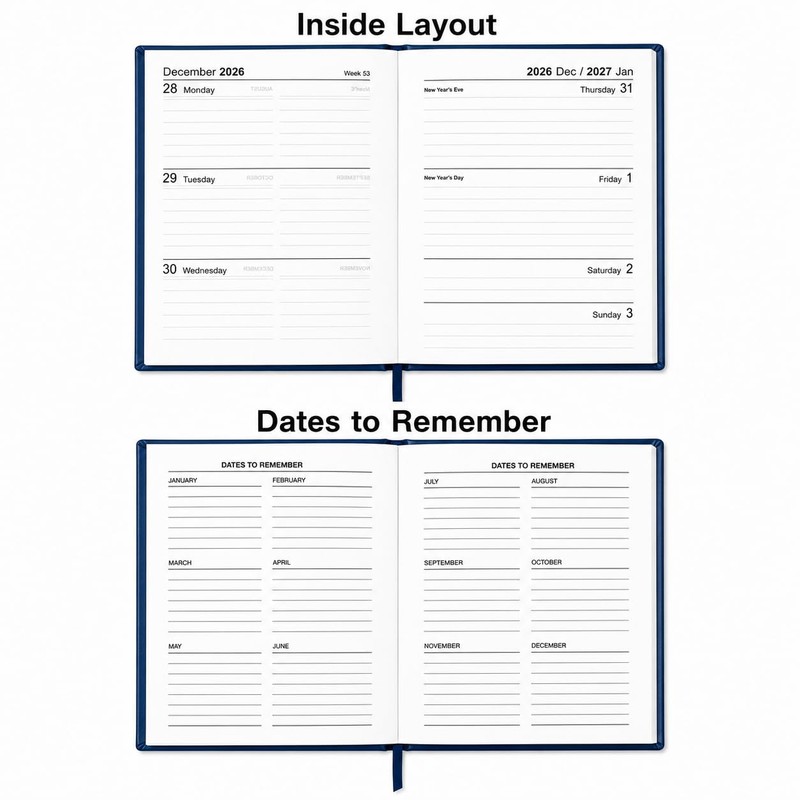 2027 Pocket Diary Week To View – Small Hardback Pocket