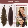 2 Pieces Hair Extensions Braid Dark Brown Ponytail Hairpiece Real