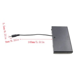 ITROLLE 8 soportes de batería AA 8 x 1,5 V 12 V caja de batería negra con conector macho DC 5,5 x 2,1 mm e interruptor de encendido/apagado